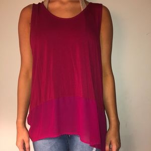 Burgundy Tank with Chiffon Bottom